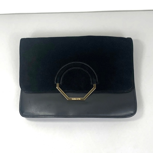 Louise et Cie Convertible Clutch Purse in Leather & Suede w Gold Hardware - Picture 4 of 13
